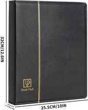 4 Ring Binder Albums - 12.5" x 10" Black Cover Binders Compatible with 9-Hole...