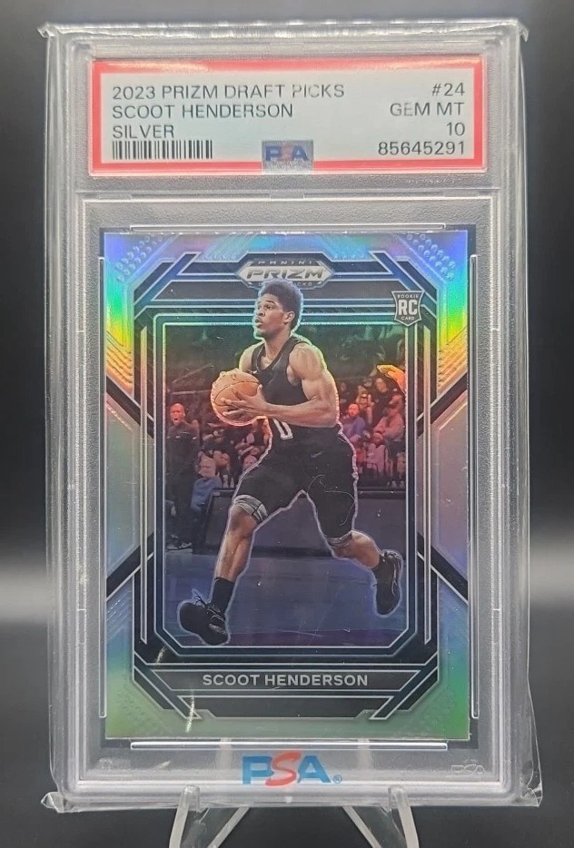 2023 Scoot Henderson Prizm Draft Picks #24 Silver PSA 10  Portland Blazers RC