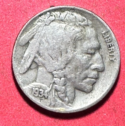 1934D US Buffalo Nickel! "Denver" Mint! Choice FINE! Old US Coin!