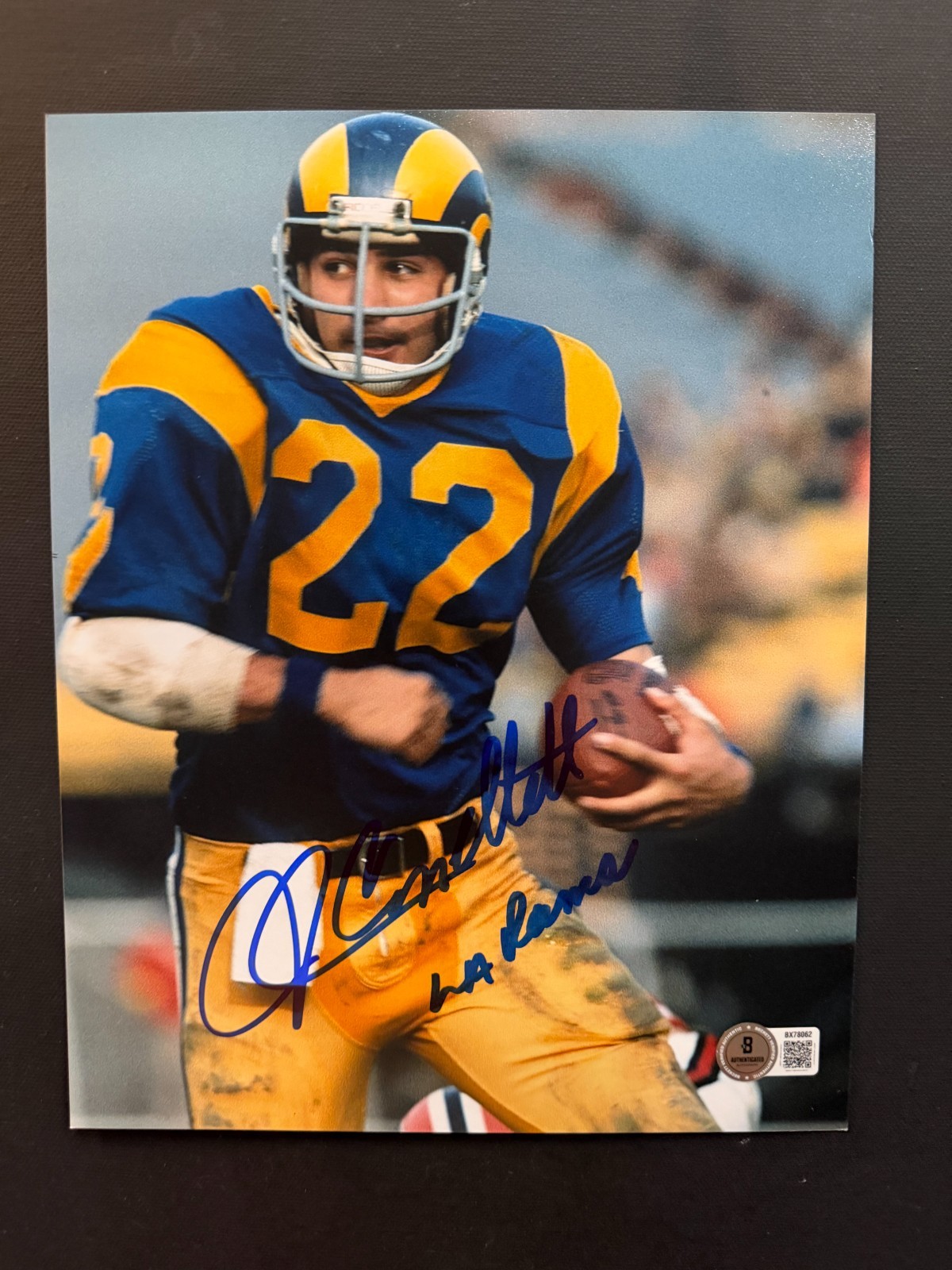 John Cappelletti autographed signed classic LA Rams 8x10 photo Beckett BAS coa