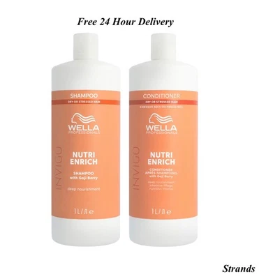 Wella Invigo Nutri Enrich Shampoo 1000ml & Conditioner 1000ml + Free Pumps
