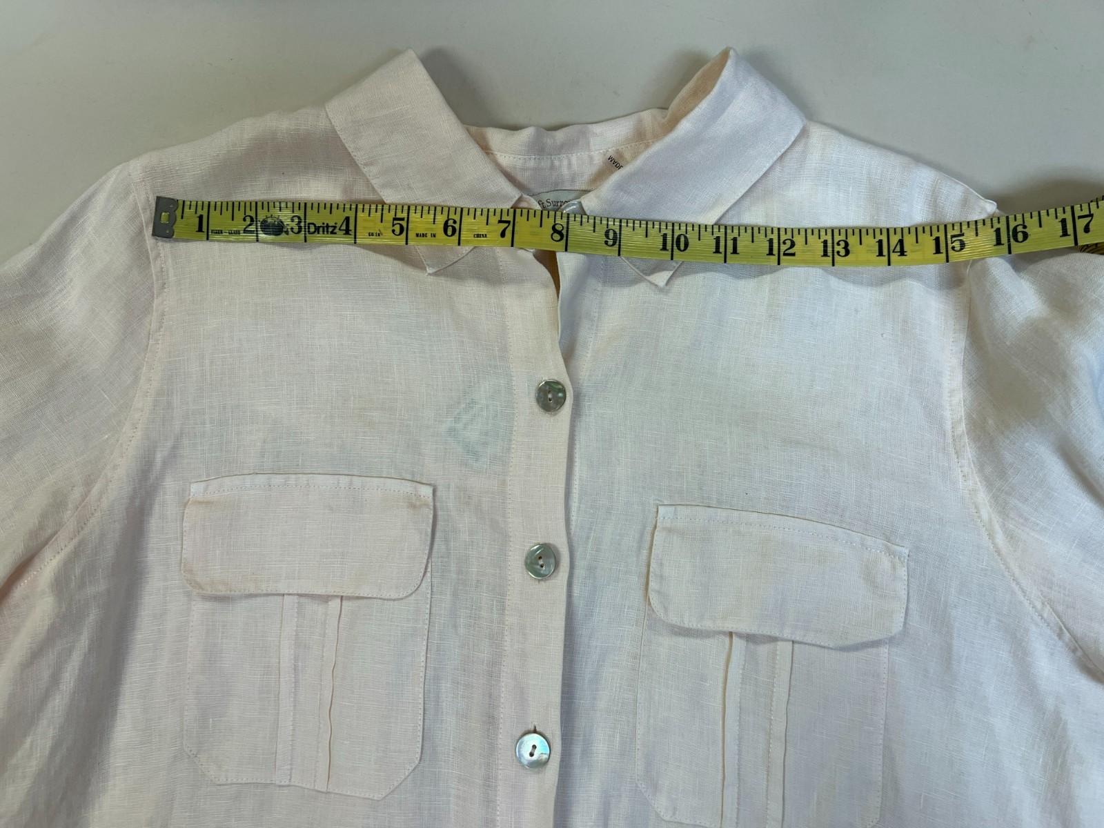 Soft Surroundings Linen Tunic Button Up Shirt Pea… - image 13