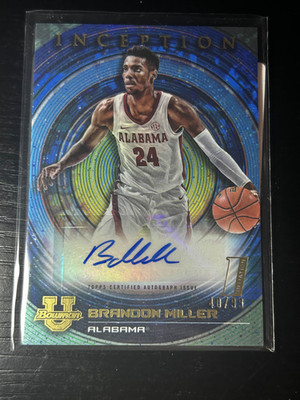 Brandon Miller 2022 Bowman U Inception #BIA-BM Blue Foil Auto /99 Rookie RC