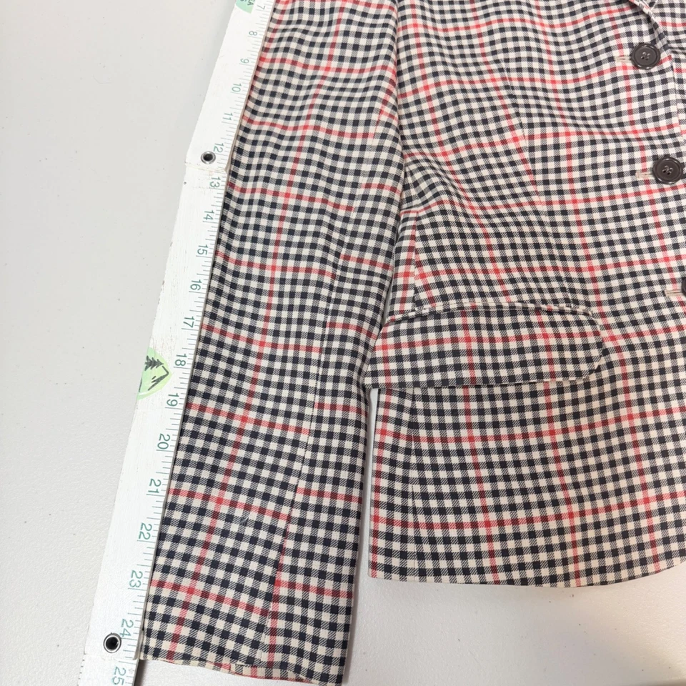 Blazer de lana de guinga Miguel Adrover para mujer talla 4 vintage Heritage-Check RARO Foto 4 de 4
