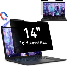 14 Inch Magnetic Laptop Privacy Screen, Anti-Glare Blue Light Filter for 16:9 Mo