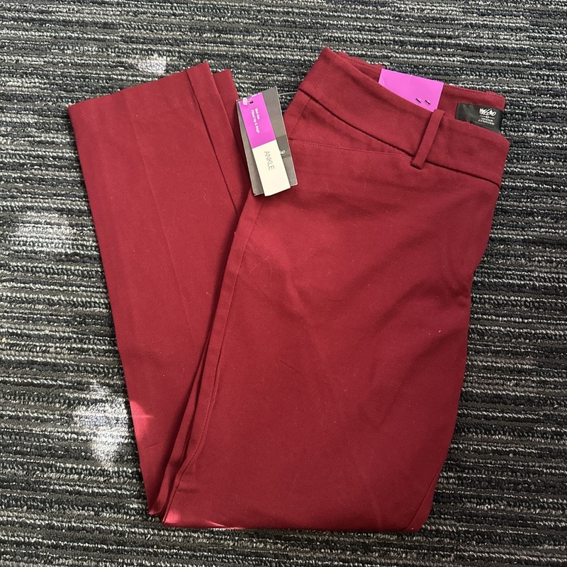Mossimo Rise Skinny Ankle Pants Women’s Size 8 Burgundy Stretch Slim Fit