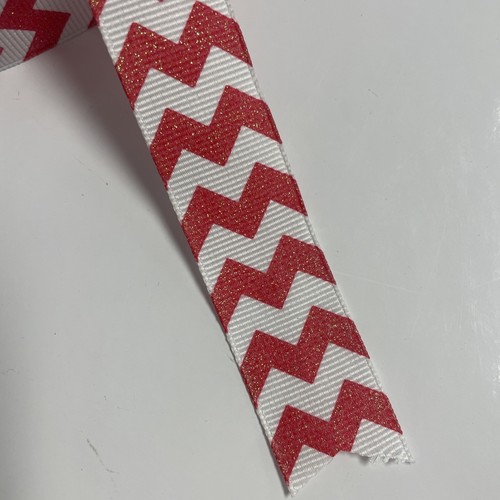 Morex #981 Sugar Chevron Ribbon Red White 7/8 in x 100 yd Craft Sewing - Picture 3 of 4