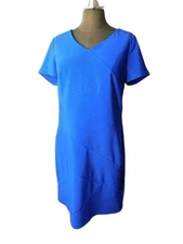 AB Studio Size 12 Blue STRETCH Bandage Style Knit Dress NWT $60