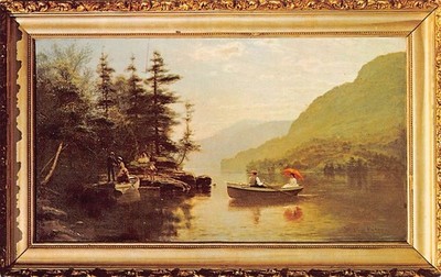 Postcard Lake Luzerne Adirondack Museum Blue Mountain Lake NY