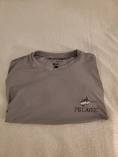 Pelagic Mens Large Gray Long Sleeve Vented Fishing Shirt