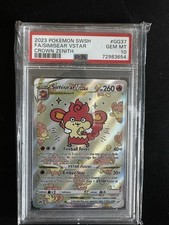Pokémon Simisear VSTAR GG37/GG70 Crown Zenith Galarian Gallery FA Holo PSA 10