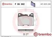 Brembo P06002 Bremsbelagsatz FüR Scheibenbremse Bremsbelagsatz