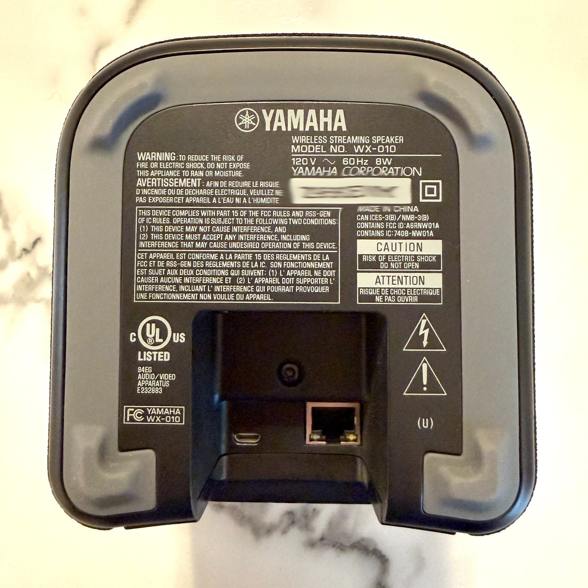 Yamaha WX-010 MusicCast Wireless Streaming Speaker Black Excellent