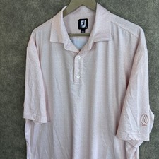 FootJoy FJ Men s Golf Polo Shirt XL Peach Pattern Polyester Spandex Short Sleeve