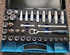 Hazet 163-48333 Socket Set 38 Dr Metric 6-22mm Shallow 12-19mm Deep Hex Bits