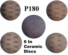 150 PCS 6-inch Ceramic Sanding Discs - Hook & Loop 180Grit - Anti-Clog Mesh SATC