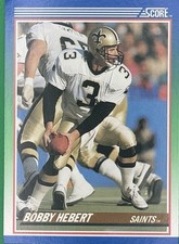 1990 Score - Bobby Hebert #45 - New Orleans Saints Football Card