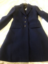 Versace Wool Coat, Navy Blue, NWT, Size Italian 46, US 12, MSRP 2975 