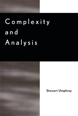 Complexity and Analysis - 9780739103067