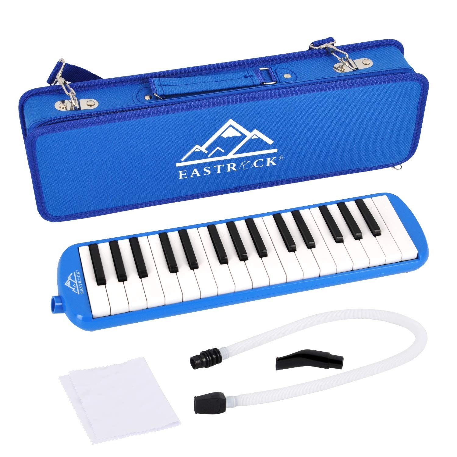 Pianoforte Soprano Tastiera 32 Tasti Blu Melodica con Custodia | Strumento Musicale Portatile foto 2