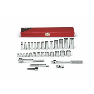 Wright Tool 339 3/8'' Drive 31 Piece Standard and Deep Socket Set 6-Point
