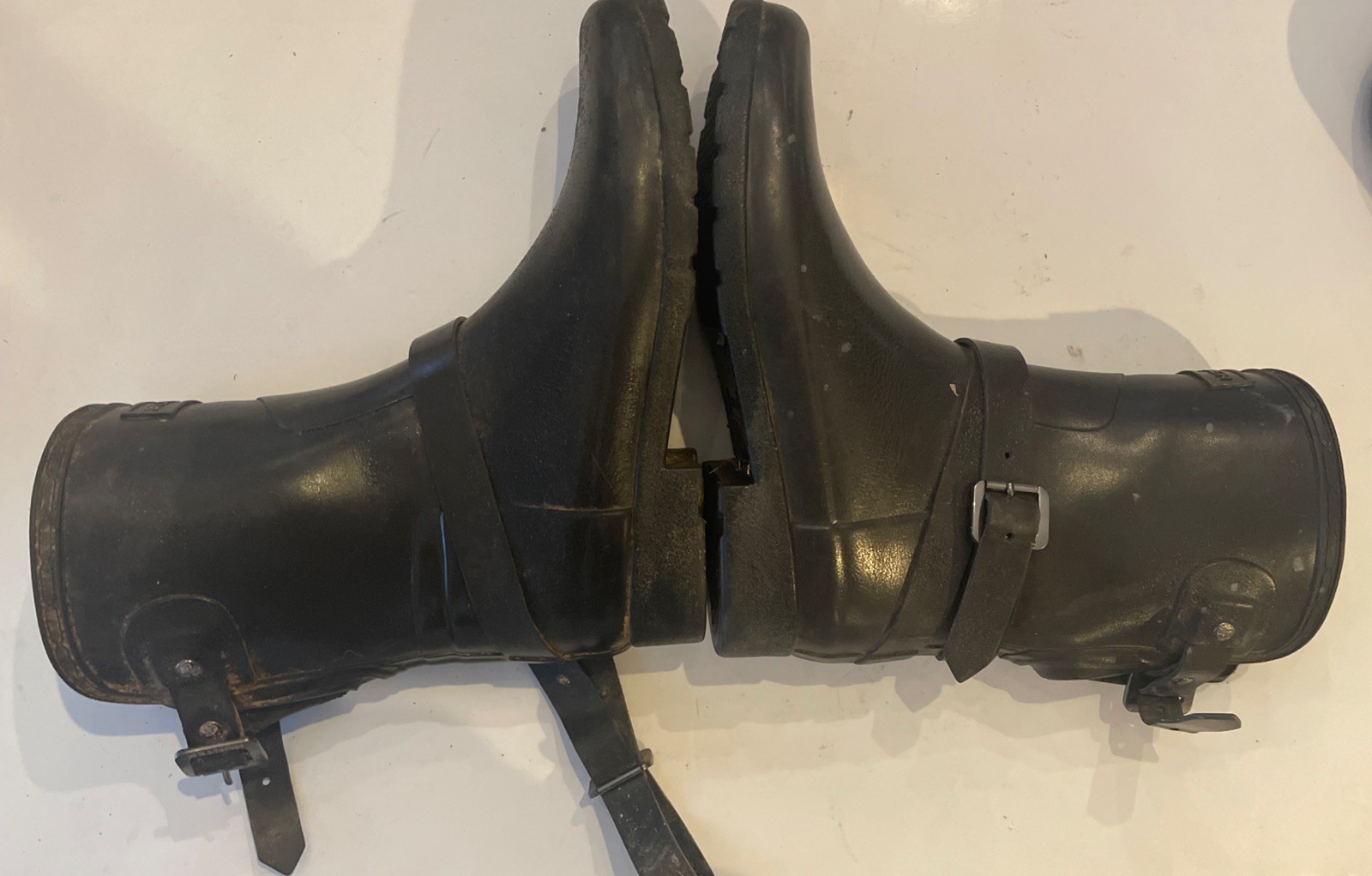 Hunter Womens Boots Refined Back Adjustable Ankle Strap Ankle Buckle Rubber Sz 7 image 3