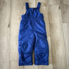 L.L. Bean Ski Pants Kids 4T Blue Insulated Snow Bib Grow Cuffs Winter Snow