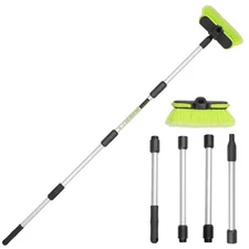 65”165cm Car Wash Brush Long Handle Soft Bristle Scrub Cleaning Mop with 4