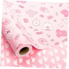 Baby Pink Girl Gift Wrap Paper - 17Inch x 17 Inch X 33 Feet Pink Snapsuit