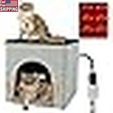 Collapsible Heated Cat House W/ Timer Safe Indoor Outdoor Kitty Shelter New