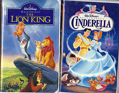 The Lion King (VHS, 1995) & Walt Disney Masterpiece Cinderella (VHS, 1995);2 ...