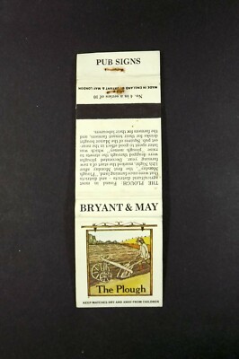 Streichholzheft Bryant & May Pub Schild Info Der Pflug BK1587
