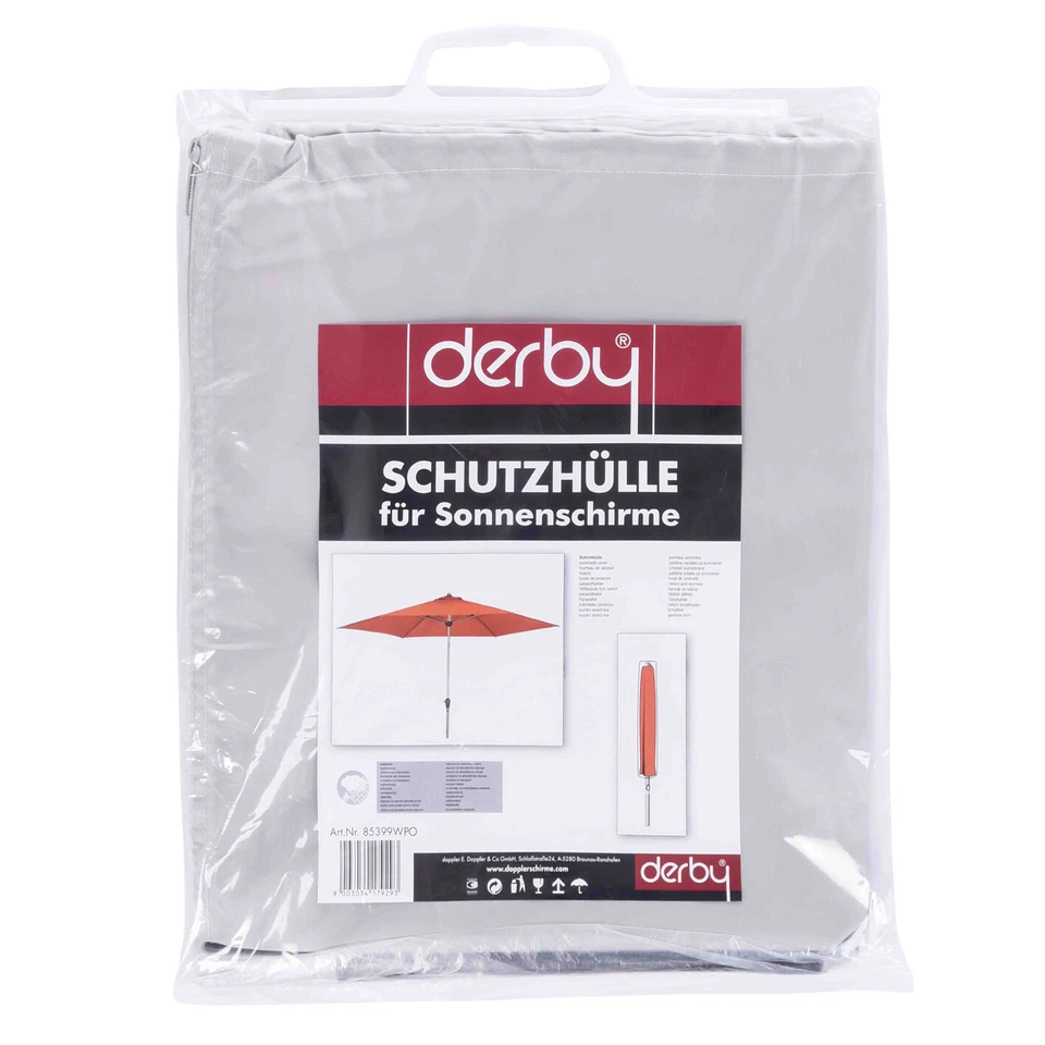 DERBY BY DOPPLER Derby Schutzhülle für Doppler Sonnenschirme bis Ø 400/300x300cm grau