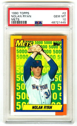 NOLAN RYAN (POP 275) 1990 TOPPS NEW YORK METS PSA-10 GEM-MT HOT CARD #2~NEW CASE