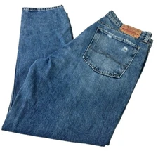 Lucky Sz 10 (Actual 33x25) Sienna Slim Boyfriend Patched Jeans Button Fly EUC