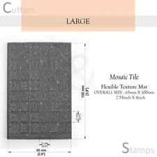 TILE 02 Texture Mat for Polymer clay  | Flexible Texture Stamp |
