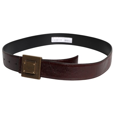 DOLCE & GABBANA Belt Brown Leather Gold Metal Buckle Classic  display picture 1