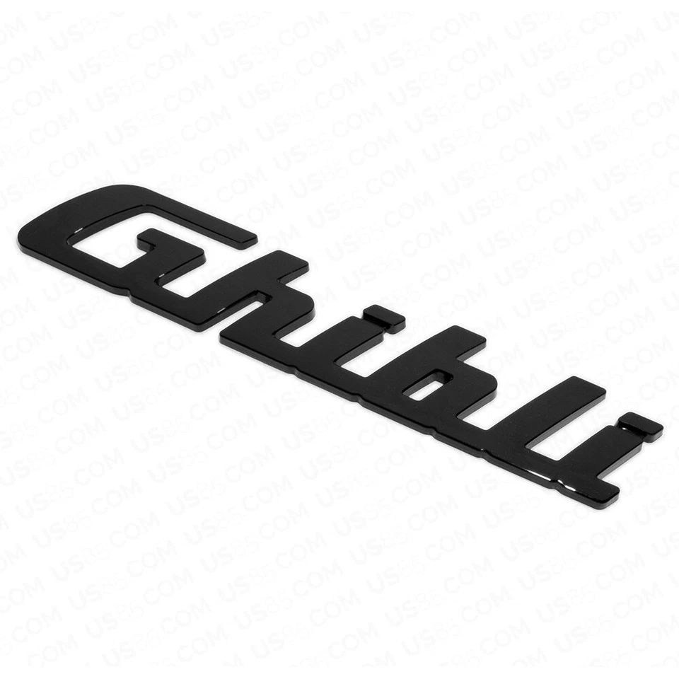 Para Maserati Ghibli Negro Brillante Tapa del maletero Placa de identificación Logo Emblema Insignias Deporte OEM Foto 3 de 4