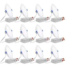 12 PACK, 12W Ultra-thin 6-inch Dimmable LED Recessed Ceiling Light, 5000K