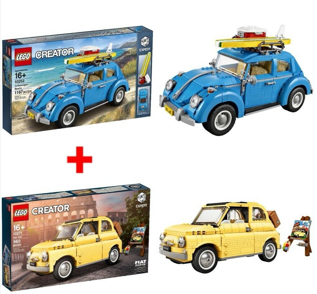 Kejser salut fodspor Lego Classic Car 2 sets Creator 10252 Volkswagen Beetle +10271 Fiat  500-Rare 746550247938 | eBay