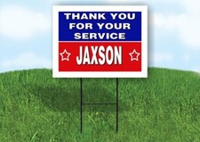 JAXSON THANK YOU SERVICE 18 in x 24 in Yard Sign Road Sign with Stand
