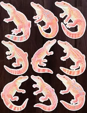 Pink Crocodile Die Cut Vinyl Stickers Set Scrapbooking Laptop Water Bottle