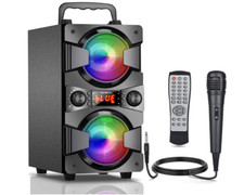 60W Bluetooth Speakers Portable Wireless Speaker with Double Subwoofer Heavy Bas