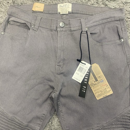 PJ Mark Jeans Mens 38x32 Grey Denim Skinny Fit Hip Hop Casual Moto Pants NWT - Picture 10 of 24