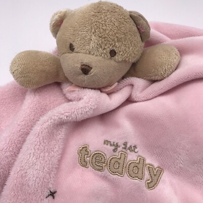 Carterâs Teddy Bear My First Teddy Pink Brown Security Blanket Lovey Satin #4 | eBay