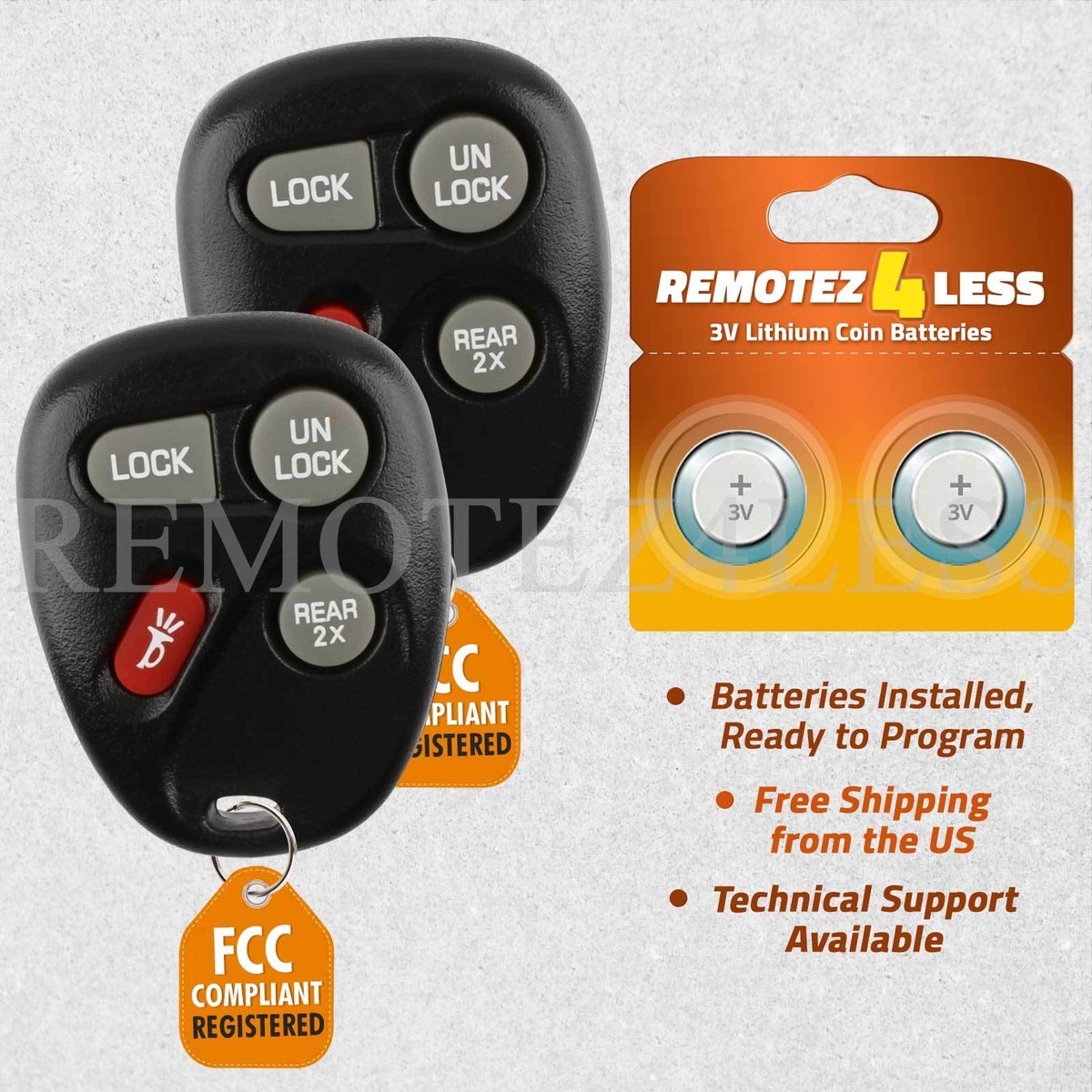 2 Replacement for Chevy GMC Oldsmobile Keyless Entry Remote Car Key Fob 1bt  R2X | eBay