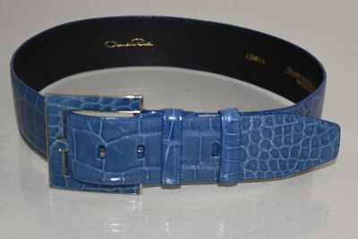 NEW Oscar de la Renta AMERICAN ALLIGATOR SKINS Buckle Waist  display picture 1