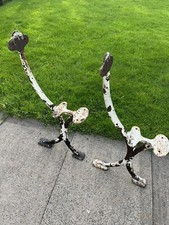 Antique Victorian Cast Iron Railway / Park / Garden Bench Ends