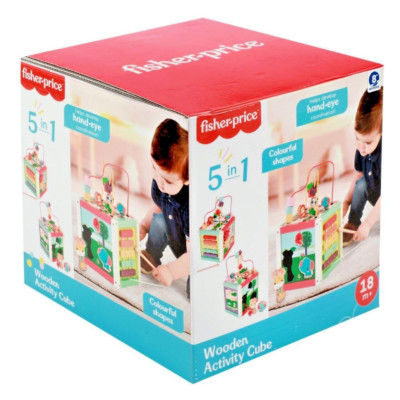 FISHER PRICE 700928 Fisher Price Holz Motorik-Würfel Activity Cube  5in1 / Neu
