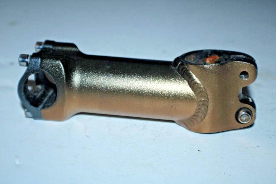 Bike Stem 100mm 1 1/8" Threadless 7º Rise 25.4mm Black Gold MTB Road USA Shipper - Image 4 of 4